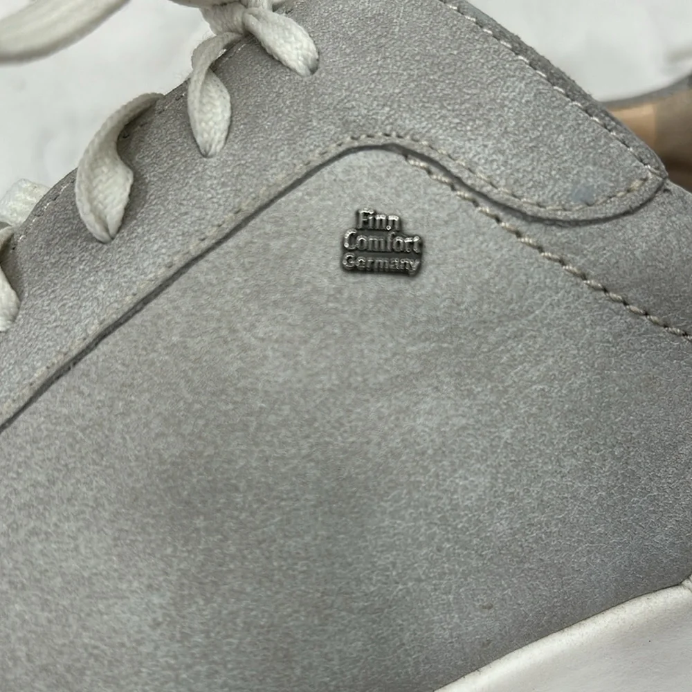 Finn Comfort Sarnia Nero Suede Leather Grey Sneakers Shoes Women’s 7.5